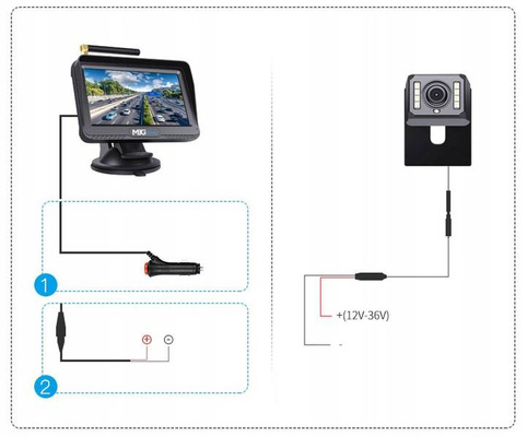 BEZPRZEWODOWY ZESTAW COFANIA HD KAMERA LCD 4.3 CD5