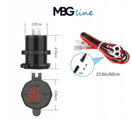 Voltomierz-Amperomierz ładowarka USB QC 3.0 AV9