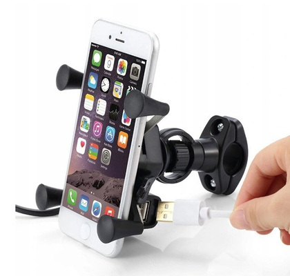 REGULOWANY UCHWYT DO TELEFONU NA MOTOCYKL USB AU9