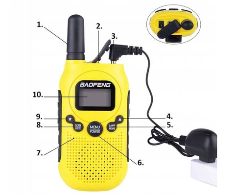 Krótkofalówki 2x walkie-talkie dla dzieci łoki toki Baofeng T6 Panda żółte B5HY