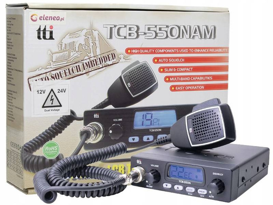 CB Radio TTI TCB550 AM 12V 24V ciężarówki WTYK B6C