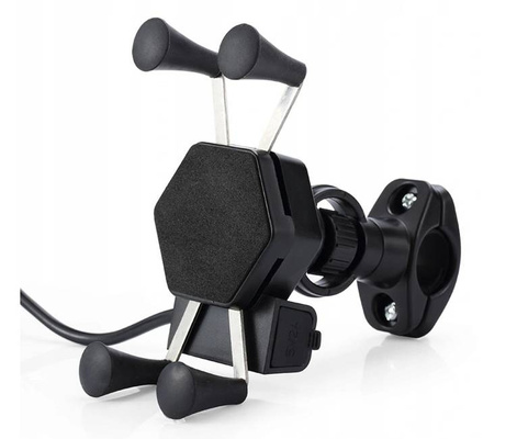 REGULOWANY UCHWYT DO TELEFONU NA MOTOCYKL USB AU9