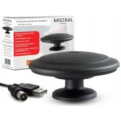 Aktywna antena dookólna daleki zasięg ufostrong magnes uchwyt Mistral czarna Z0J