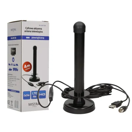 Antena do odbioru TV telewizyjna Mistral dookólna na USB DVB-T2 mi-ant100 QH9