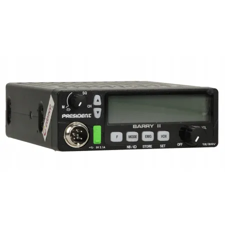 CB Radio President Barry 2 II Plus + 12V 24V radioodbiornik wtyk zapalniczki A3K
