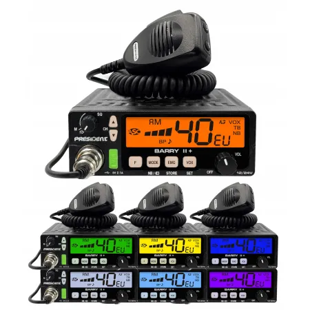 CB Radio President Barry 2 II Plus + 12V 24V radioodbiornik wtyk zapalniczki A3K
