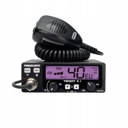 CB Radio President Teddy II 2 Plus + 12V 24V radiotelefon radioodbiornik X6Y
