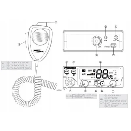 CB Radio President Teddy II 2 Plus + 12V 24V radiotelefon radioodbiornik X6Y