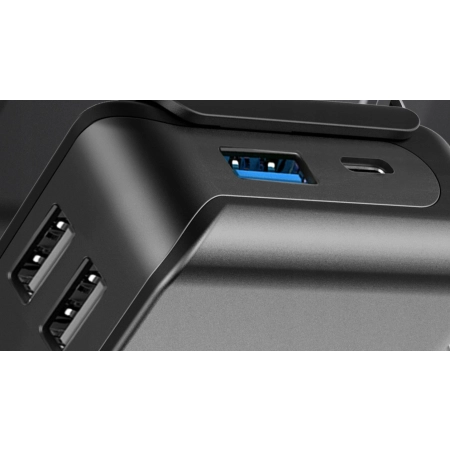 Rozgałęźnik rozdzielacz rozgałęziacz gniazd zapalniczki 3 gniazda woltomierz USB-C Quick Charge 12V 24V BJ1