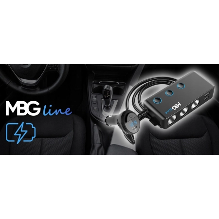 Rozgałęźnik rozdzielacz rozgałęziacz gniazd zapalniczki 3 gniazda woltomierz USB-C Quick Charge 12V 24V BJ1
