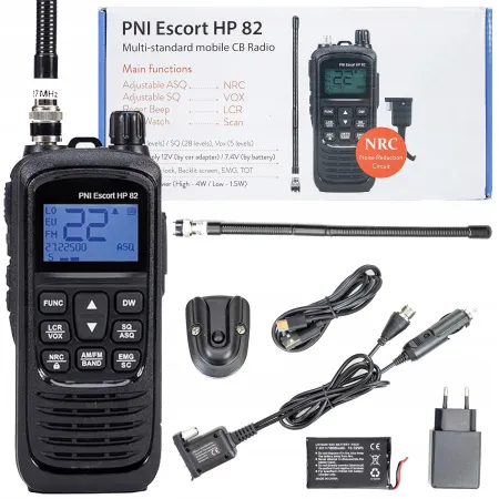 PNI Escort HP 82 CB radio ręczne przenośne adapter samochodowy 12V CX9