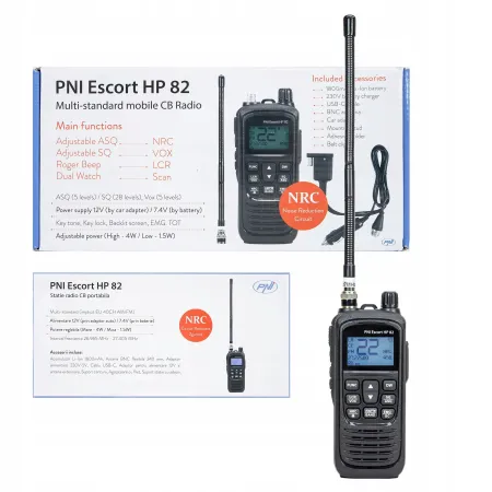 PNI Escort HP 82 CB radio ręczne przenośne adapter samochodowy 12V CX9