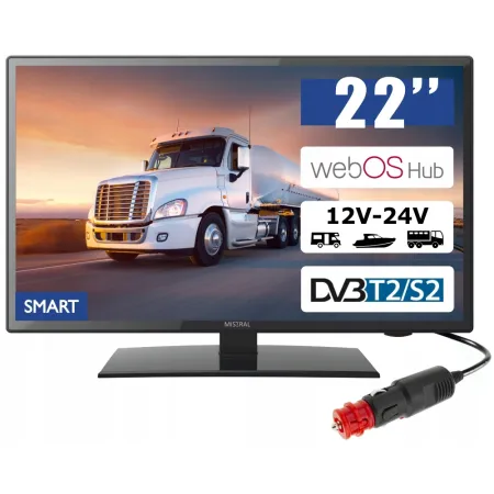Telewizor samochodowy LED Mistral 22 cale FullHD Smart TV TIR BUS Kamper 12V 24V M02