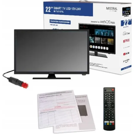 Telewizor samochodowy LED Mistral 22 cale FullHD Smart TV TIR BUS Kamper 12V 24V M02