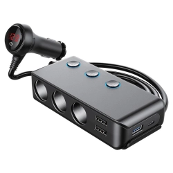 Rozgałęziacz rozdzielacz gniazd zapalniczki trójnik z USB 12/24V DC9