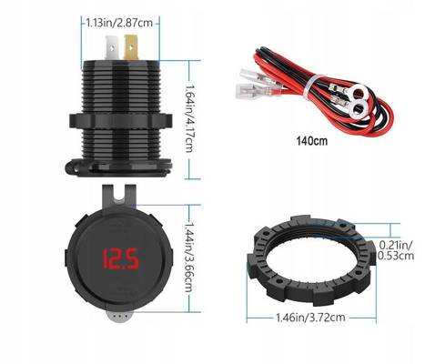 Gniazdo do zabudowy 2x USB QC3.0 PRZYCISK CD3