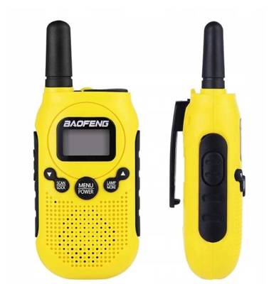 Krótkofalówki 2x walkie-talkie dla dzieci łoki toki Baofeng T6 Panda żółte B5HY